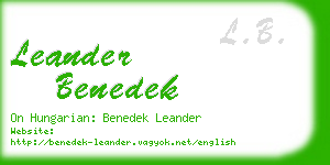 leander benedek business card